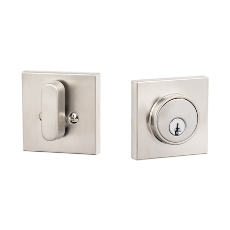 Sure-Loc Hardware Sure-Loc Hardware Modern Square Deadbolt, Single Cylinder, Satin Nickel DB201-SMD 15